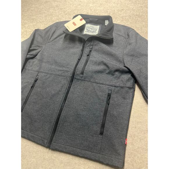 Levi’s Men’s Soft Shell Stand Collar Jacket Graphite Gray Size Medium NWT - Picture 6 of 8